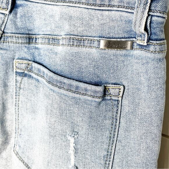 KanCan Distressed Raw Hem Skinny Stretch Jeans Light Wash Size 5/26 - Picture 9 of 9
